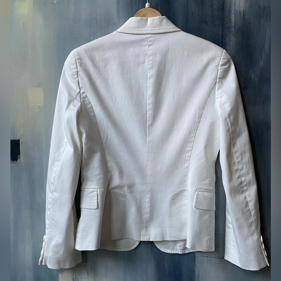 EUC Zara Notched White Cotton Blazer Size 4 - Picture 4 of 7